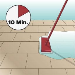 11_reinigung_verteilen Icon Reinigungsmittel verteilen und 10 Minuten einwirken lassen